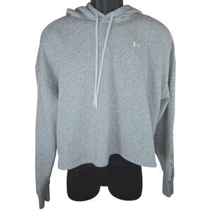 Under Armour Womens XL Gray Loose Fit Hoodie Sweatshirt With Logo Arm Detail